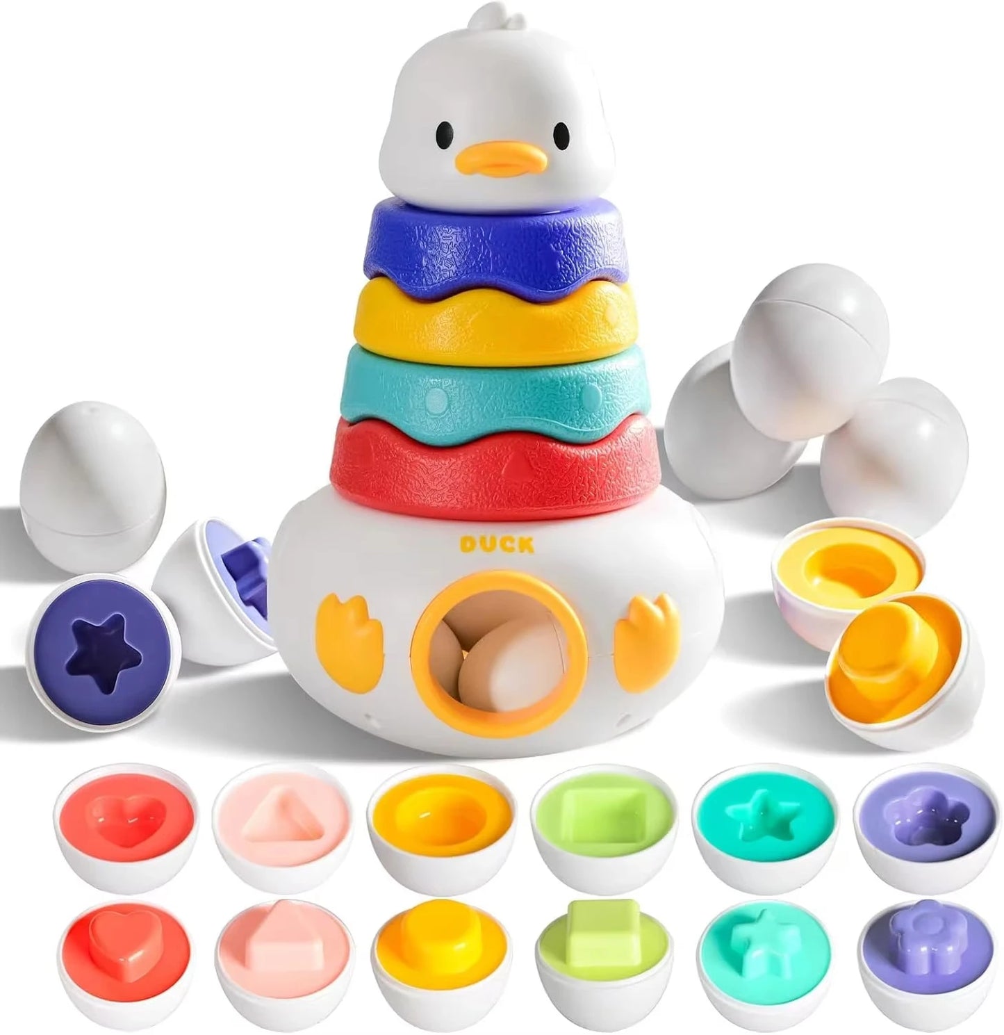 Montessori Rotating Rainbow Tower Baby Stacking Puzzle Toys Children Develop Motor Skills Game Spinning Stacking Toys Kids Gift